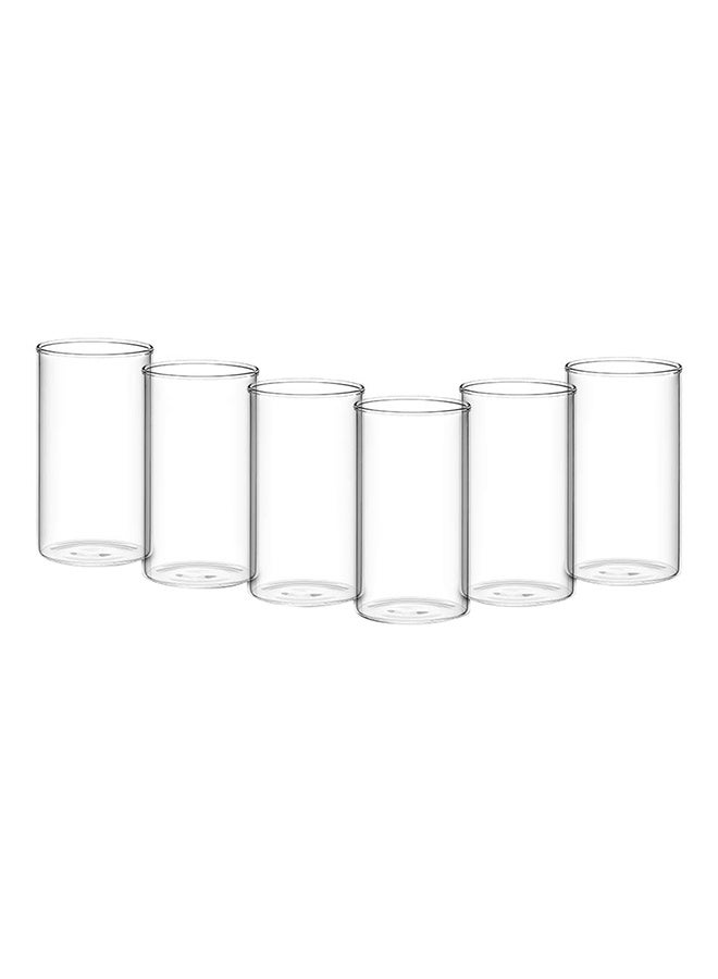 6-Piece Vision Large Glass Set , Heat-Resistant Glass Cylinder Cups, Stylish Design Drinking Glasses For Juice and Water , Multi-Functional Glassware Collection, Clear - Image 1